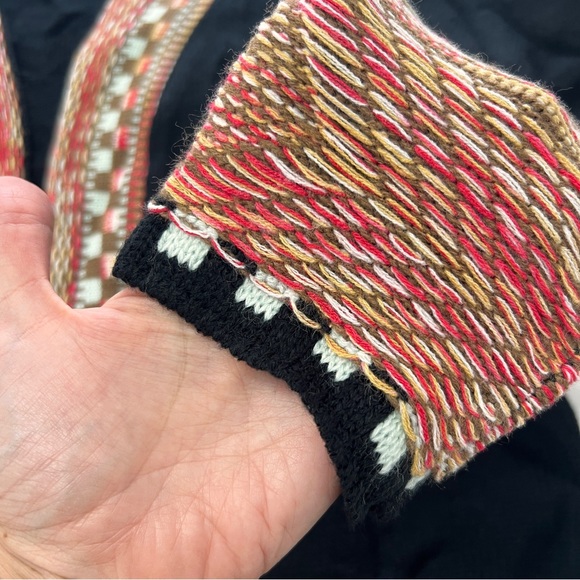 Black Cardigan Aztec Western Bohemian Print Knit Long Sleeve - Picture 16 of 16